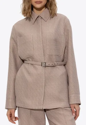 Single-Breasted FF Jacquard Wool Jacket