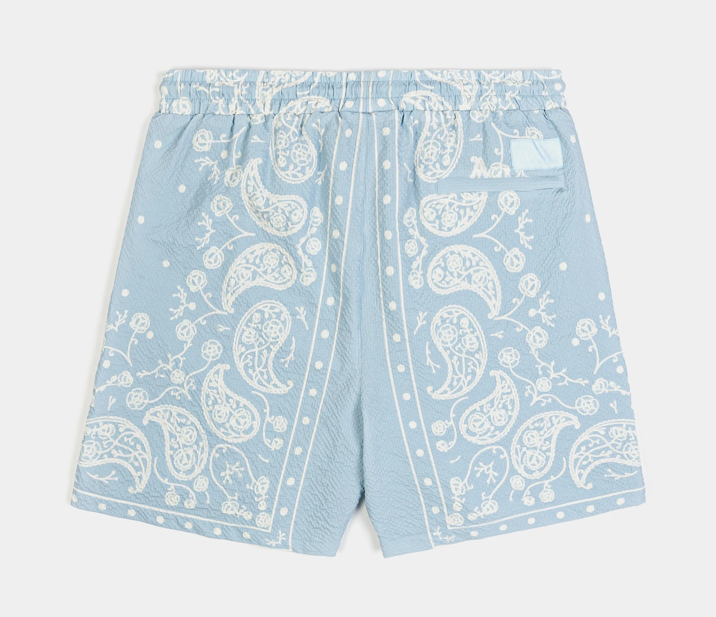 Sky Blue Paisley Hybrid Mens Shorts (Blue/White)