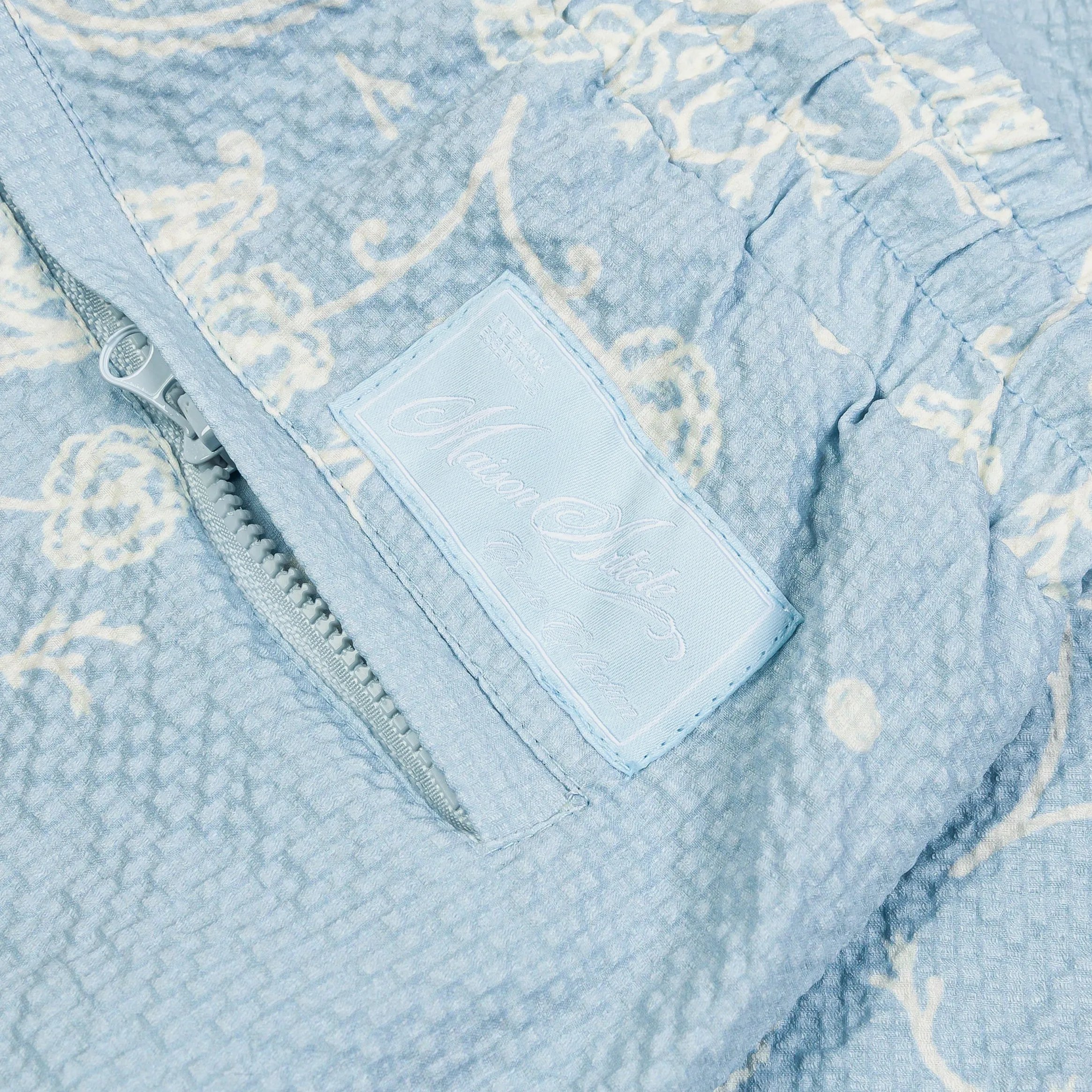 Sky Blue Paisley Hybrid Mens Shorts (Blue/White)