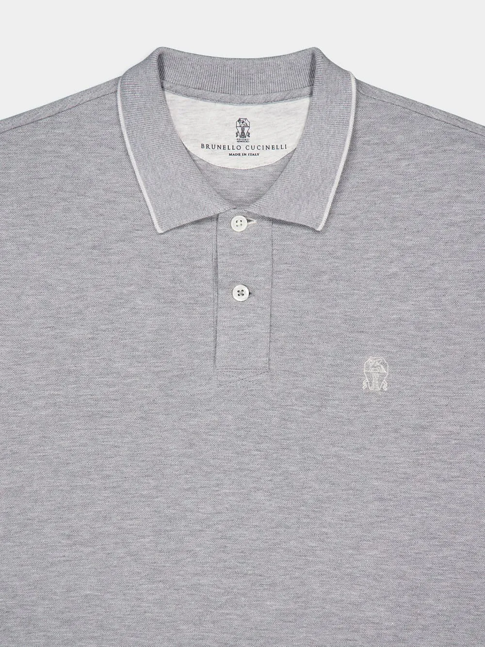 Slim-Fit Logo Grey Polo Shirt