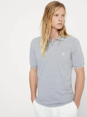 Slim-Fit Logo Grey Polo Shirt