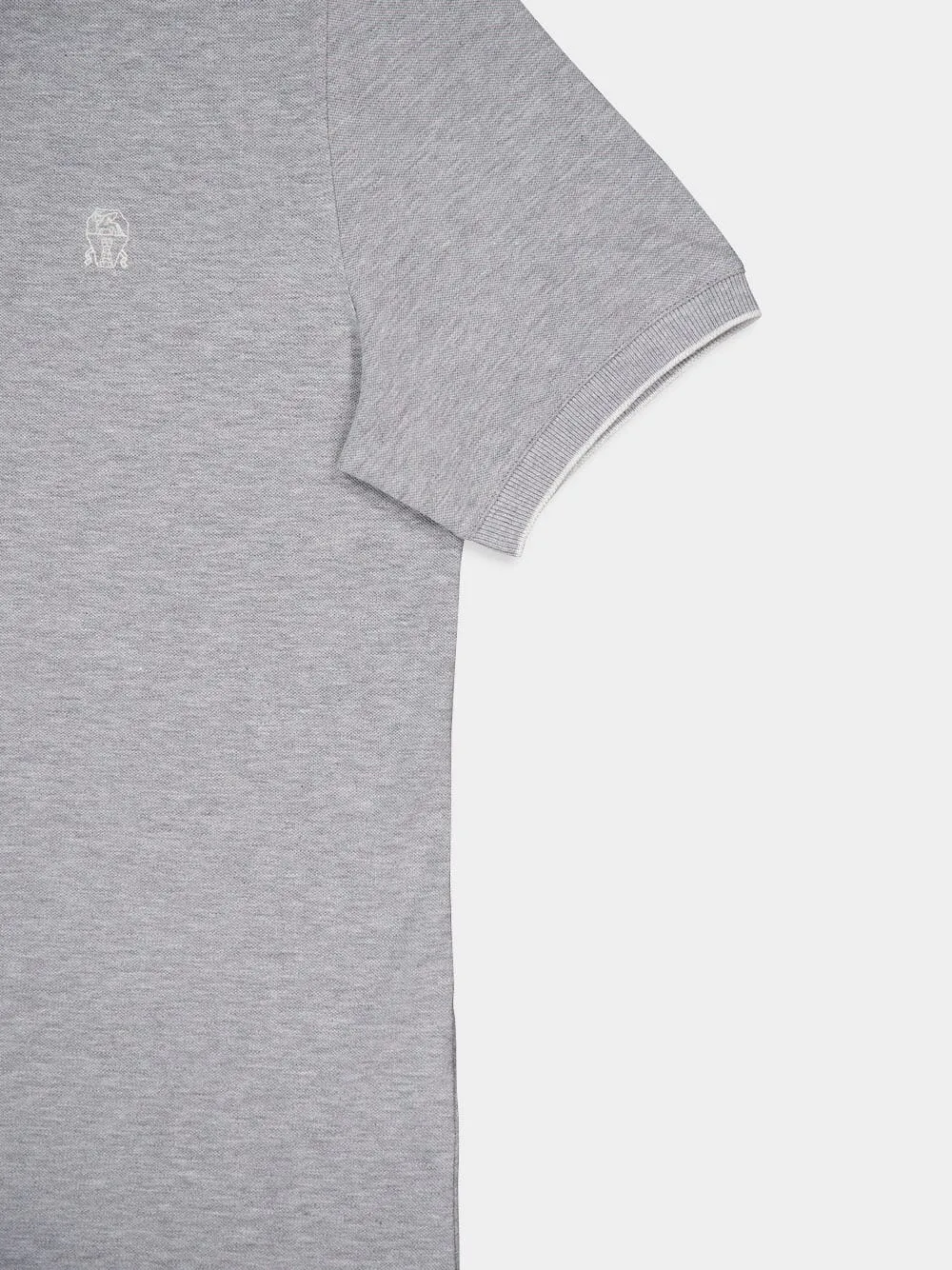 Slim-Fit Logo Grey Polo Shirt