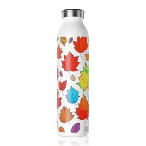 Slim Water Bottle with Colorful Fall Foliage Vibes