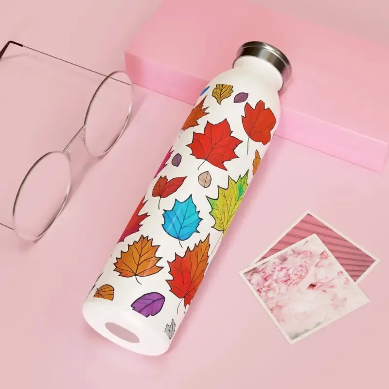 Slim Water Bottle with Colorful Fall Foliage Vibes
