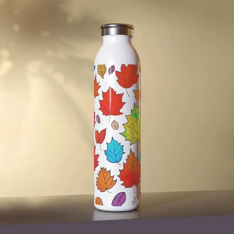 Slim Water Bottle with Colorful Fall Foliage Vibes
