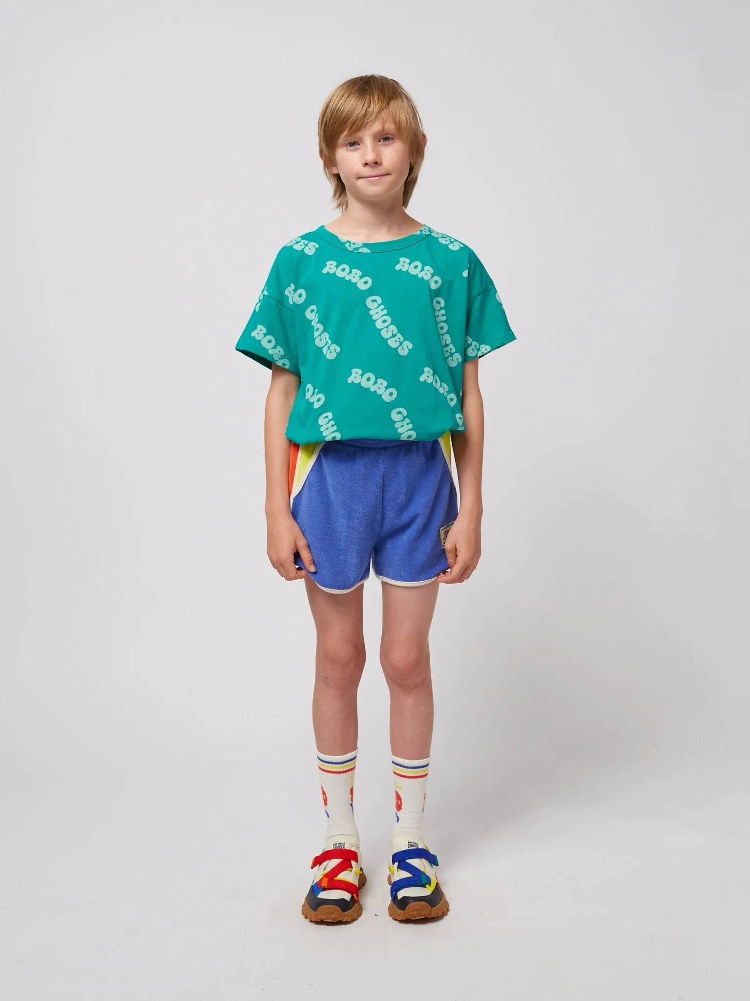 Smiling Colour Block Terry Shorts by Bobo Choses
