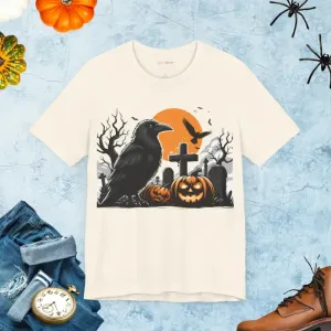 Spooky Style Unisex Jersey Tee with Jack o Lantern