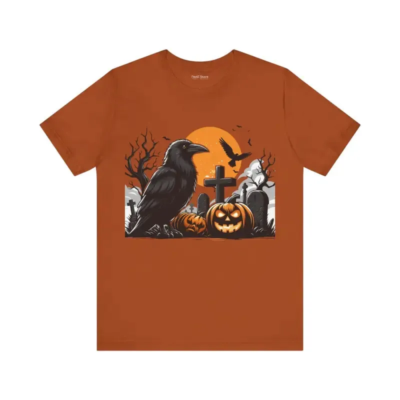 Spooky Style Unisex Jersey Tee with Jack o Lantern
