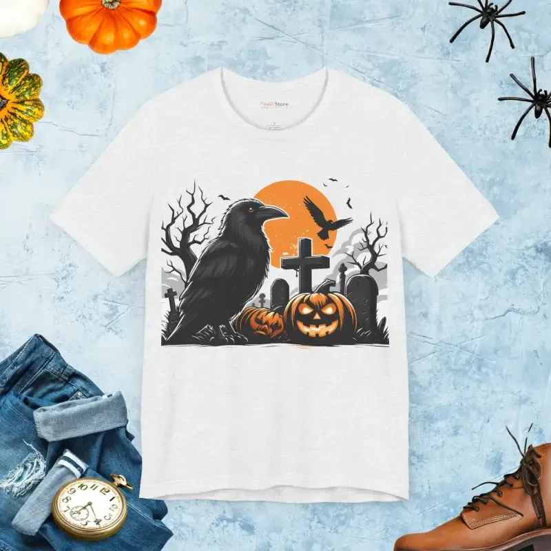 Spooky Style Unisex Jersey Tee with Jack o Lantern