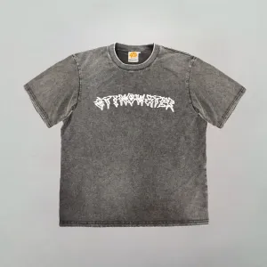 Stinger logo Acid Washed T-Shirt Gray