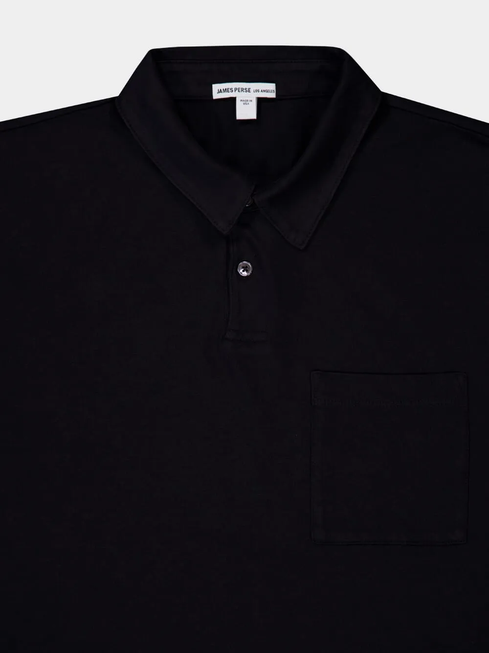 Sueded Jersey Black Rugby Polo