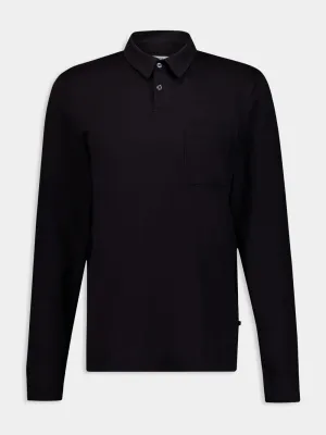 Sueded Jersey Black Rugby Polo