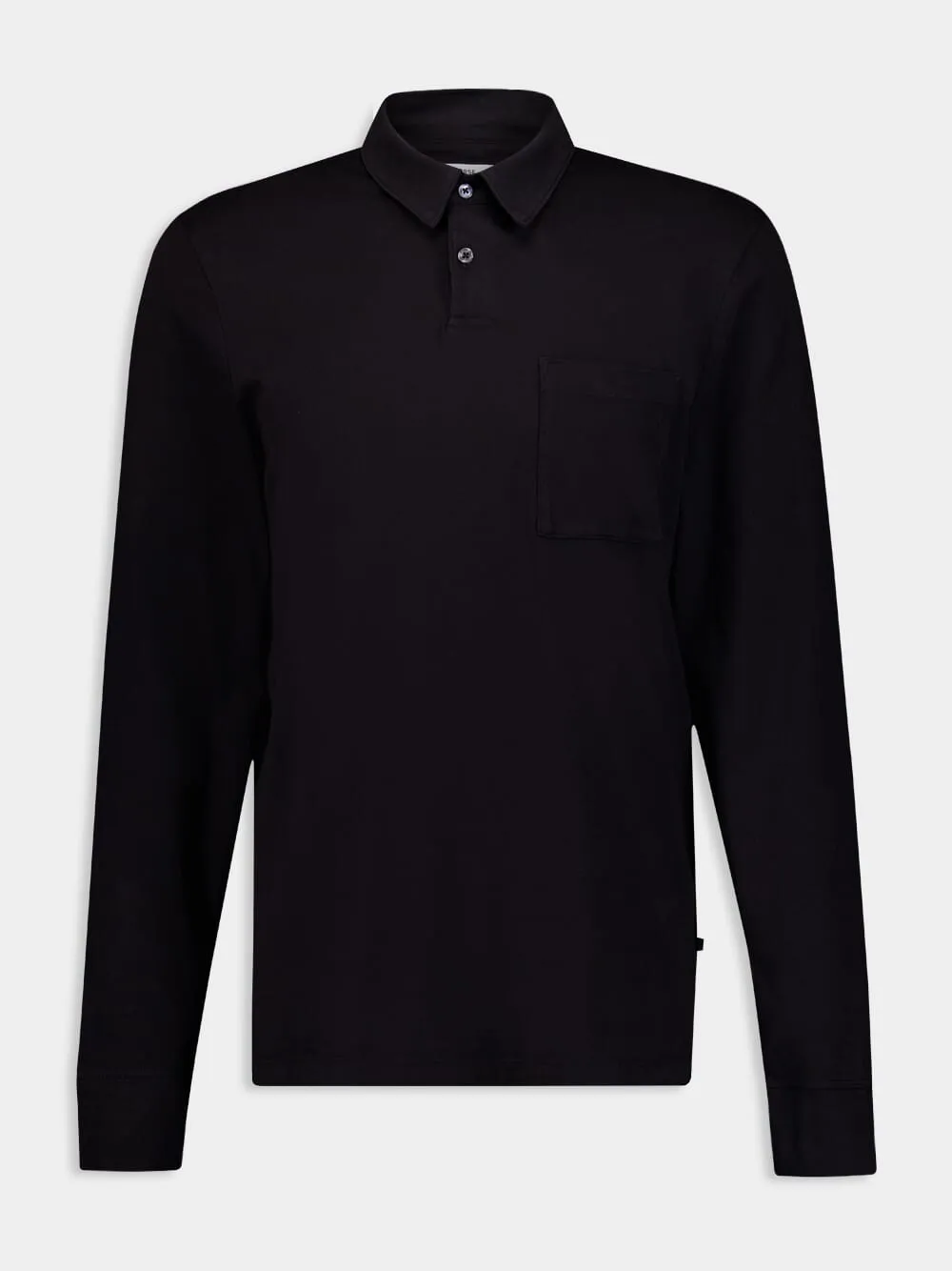 Sueded Jersey Black Rugby Polo