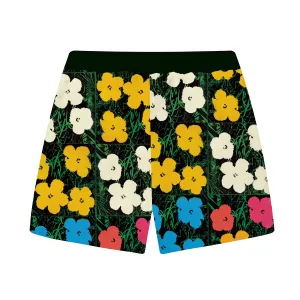Summer Fresh Floral Pattern Elastic Waistband Casual Shorts