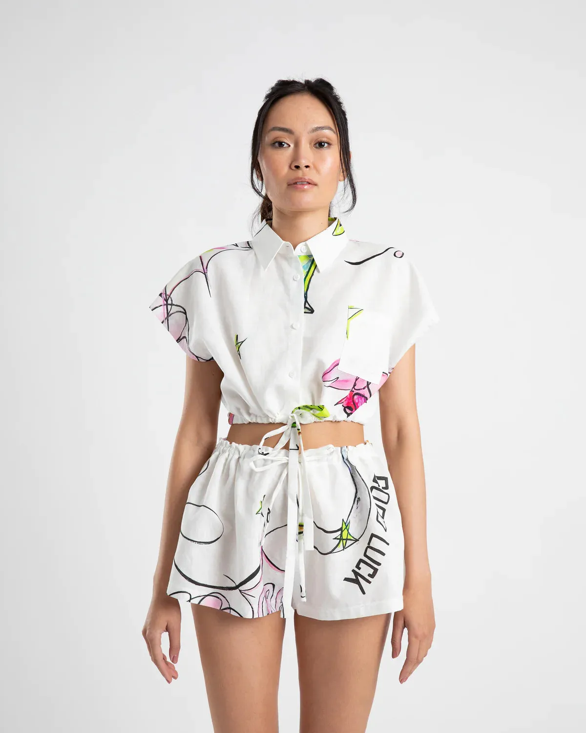 Summi Summi - DRAWSTRING RELAXED SHORTS - COWBOI PRINT