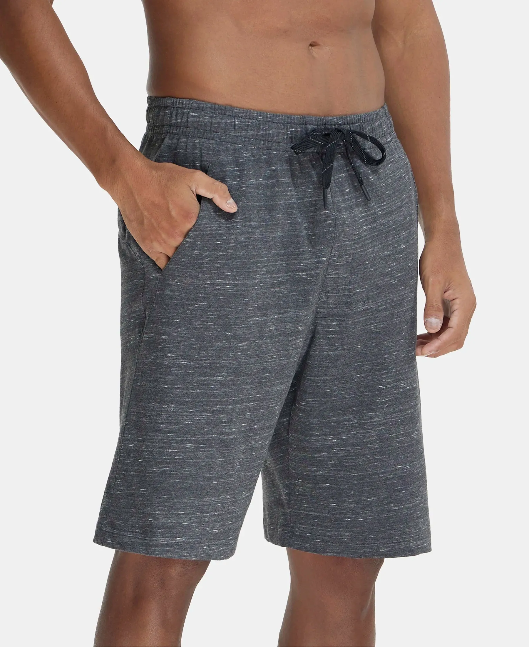 Super Combed Cotton Rich Shorts with StayFresh Treatment - Forest Dark Grey Melange