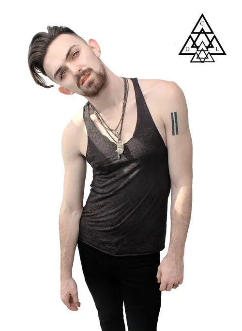 T back Chain Tank Top