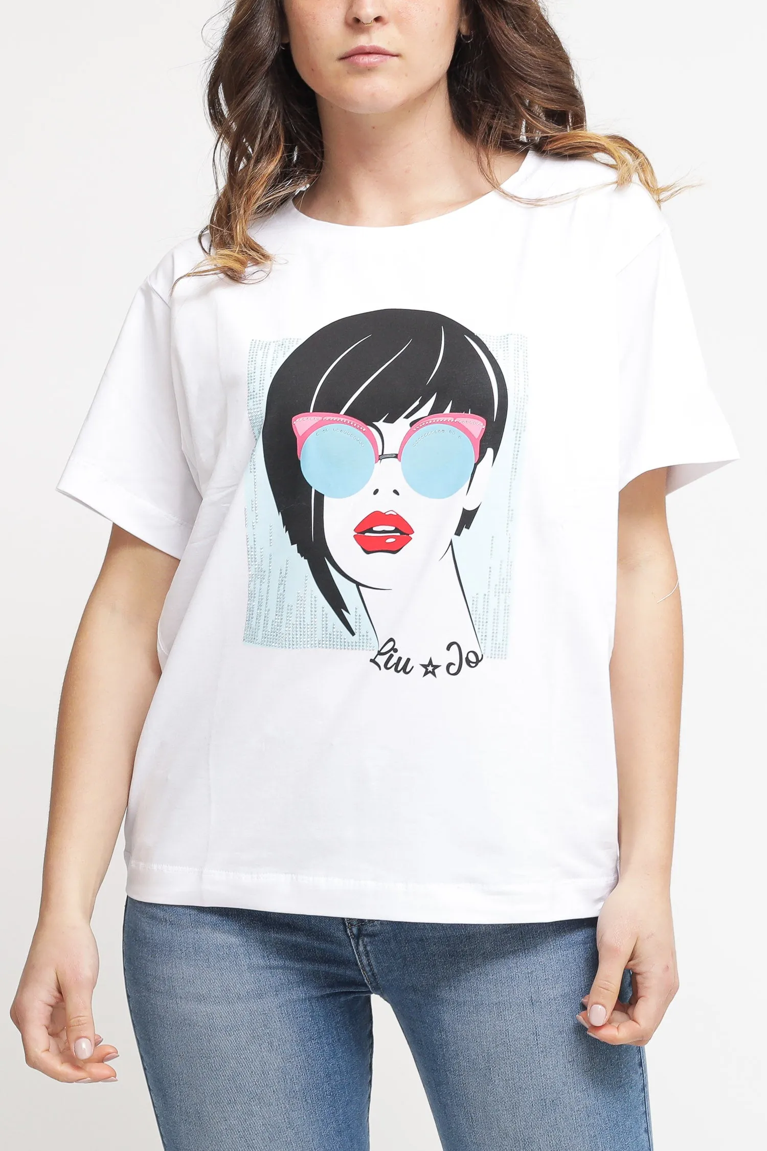 T-shirt Boxy Sunglasses - Bianco