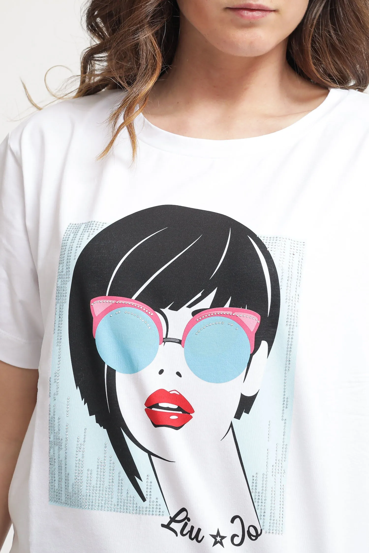 T-shirt Boxy Sunglasses - Bianco