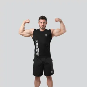 T-SHIRT MAN ROUND NECK TANK TOP BLACK