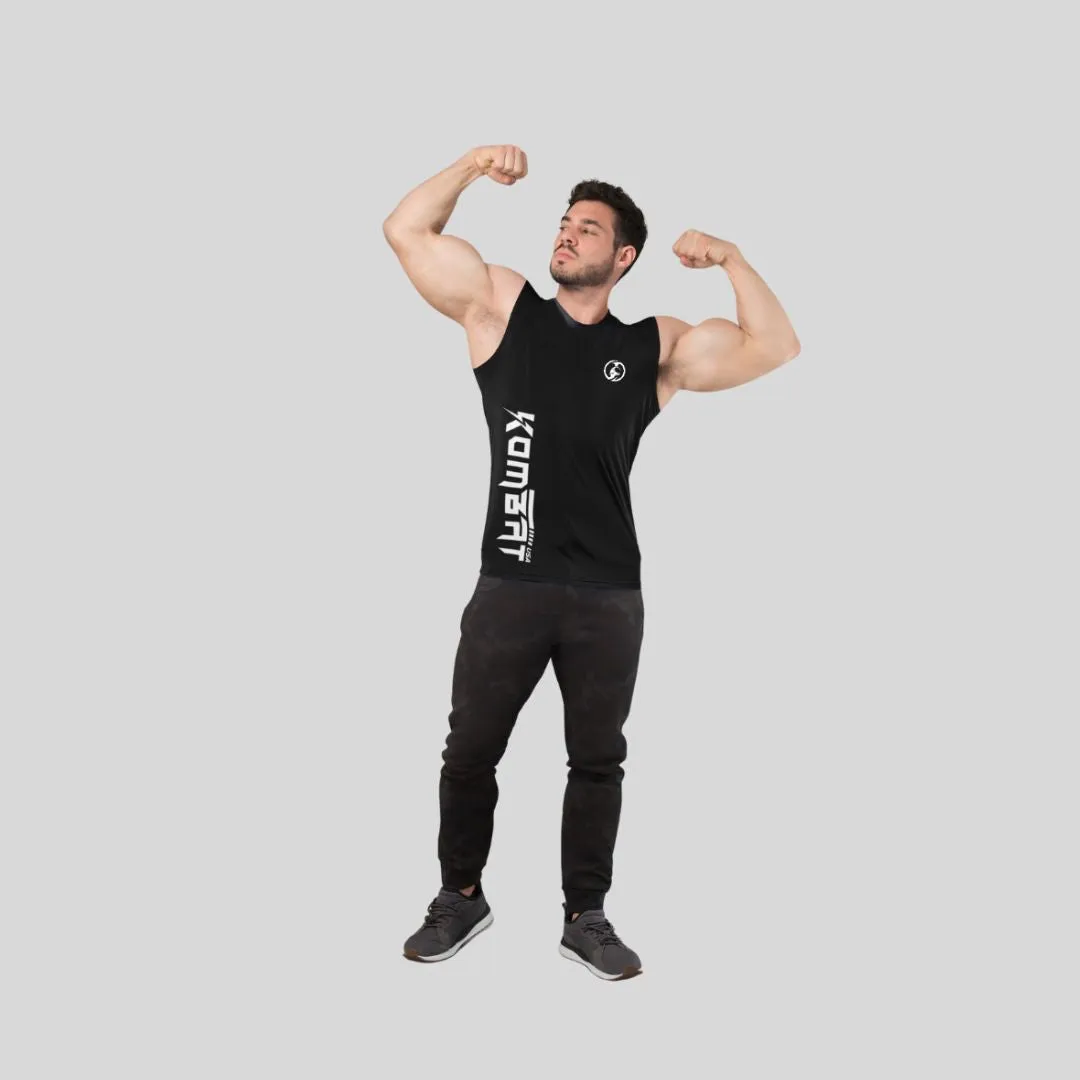 T-SHIRT MAN ROUND NECK TANK TOP BLACK