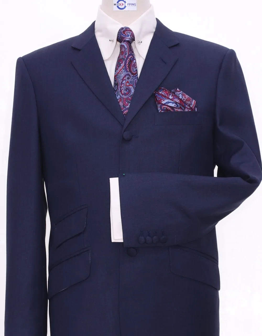Tailored Navy Blue Mod Blazer