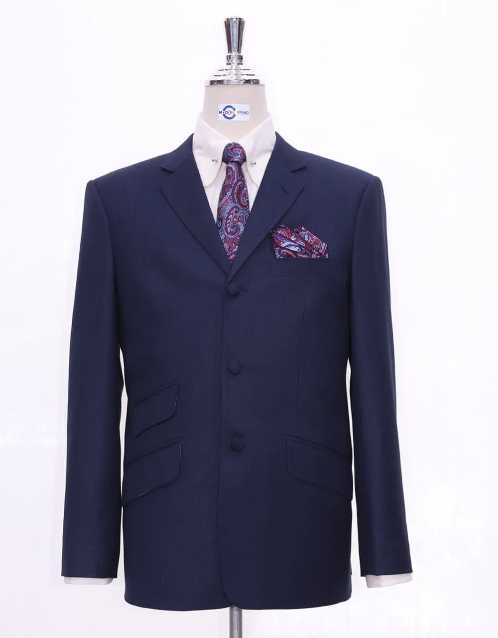 Tailored Navy Blue Mod Blazer