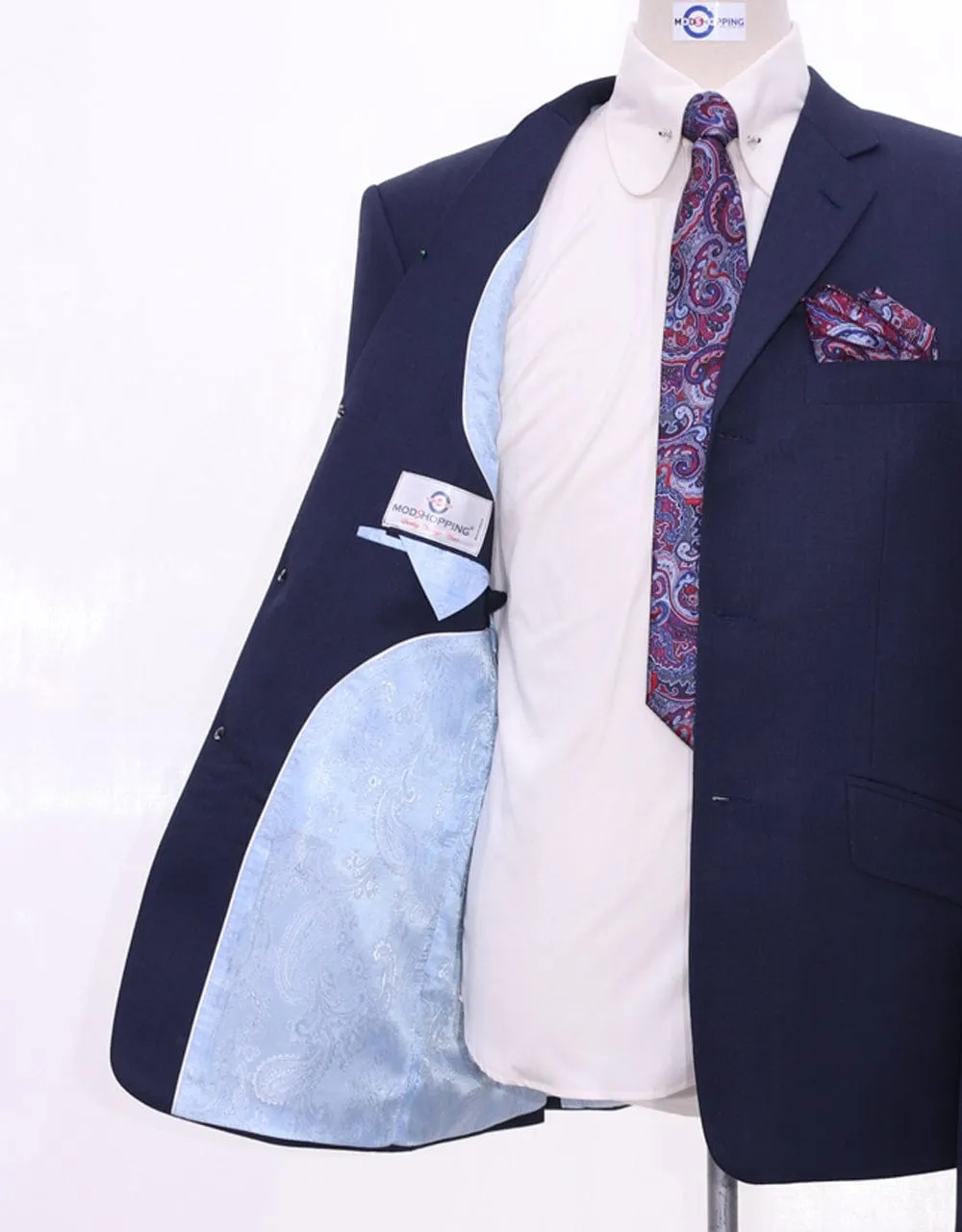 Tailored Navy Blue Mod Blazer
