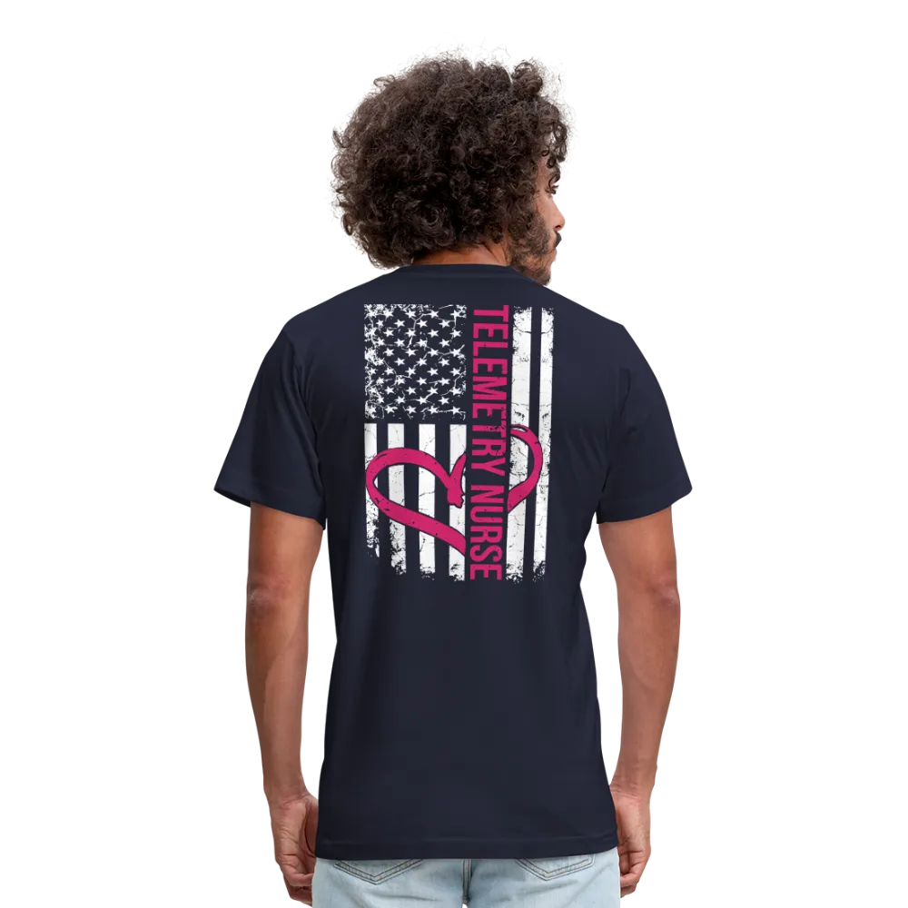 Telemetry Nurse Flag Unisex Jersey T-Shirt by Bella   Canvas