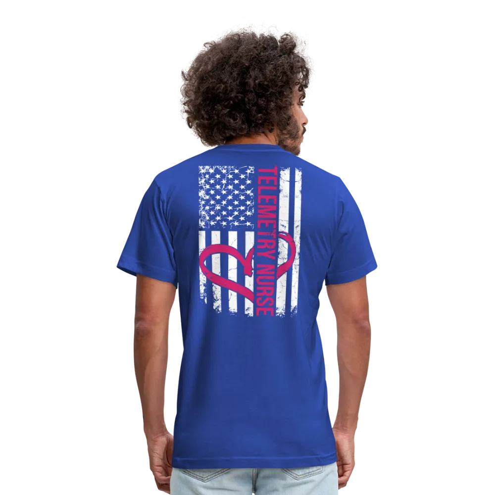 Telemetry Nurse Flag Unisex Jersey T-Shirt by Bella   Canvas