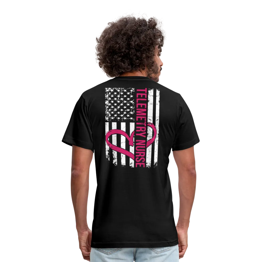 Telemetry Nurse Flag Unisex Jersey T-Shirt by Bella   Canvas