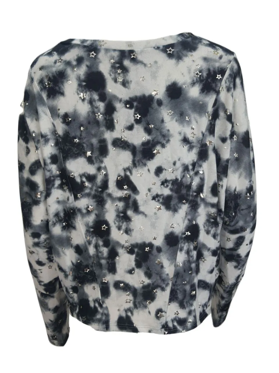 TEREZ Women's Multicolor Star Foil Sweatshirt #24848585 Large NWT