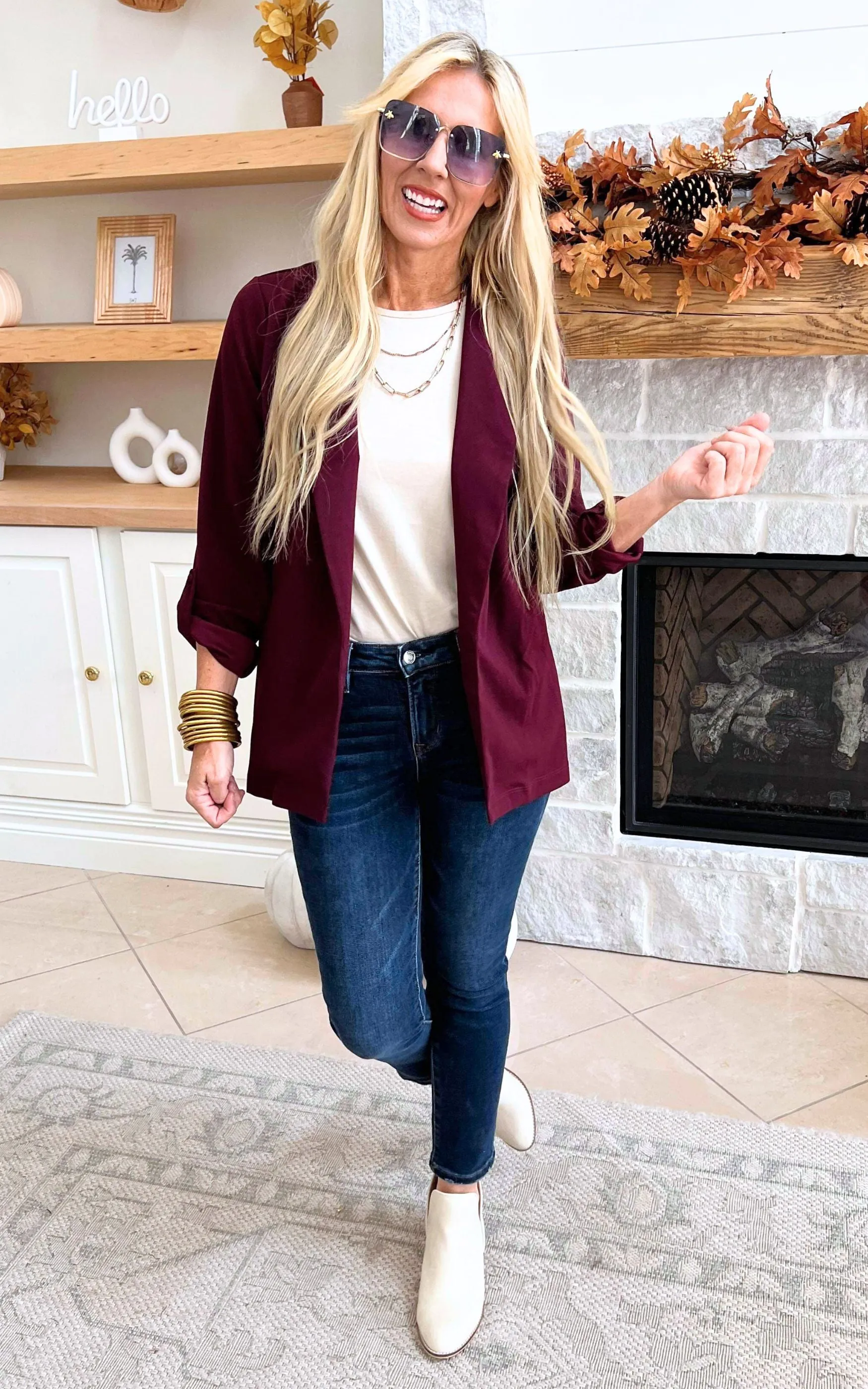 The Boyfriend Blazer - Wine