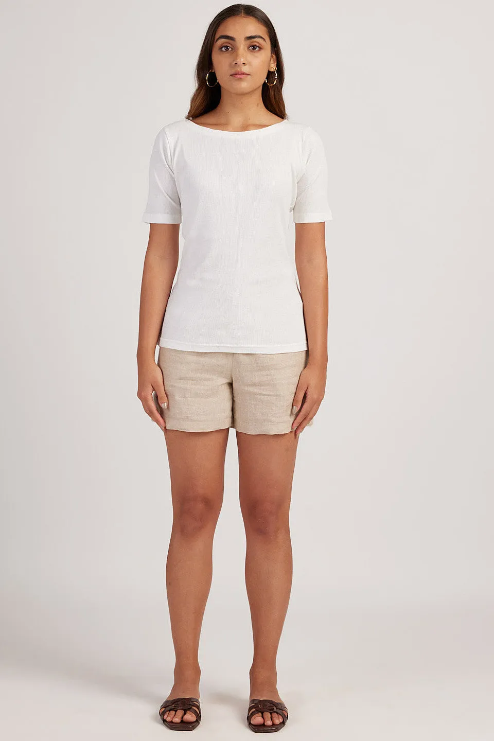 The Rib Boat Neck | Short Sleeve