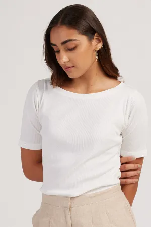 The Rib Boat Neck | Short Sleeve