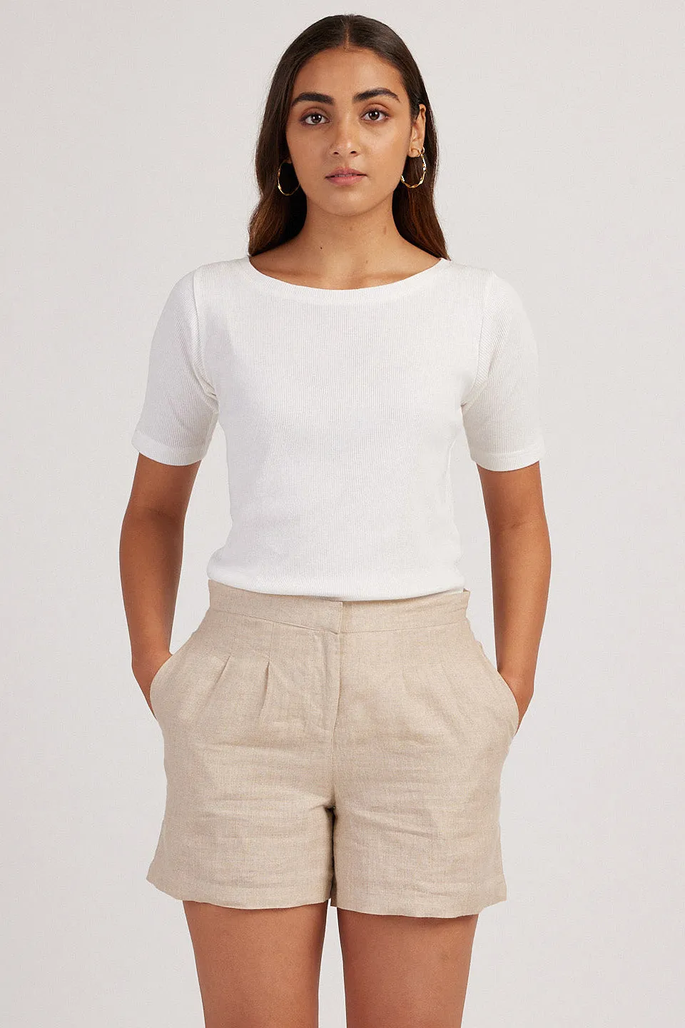 The Rib Boat Neck | Short Sleeve
