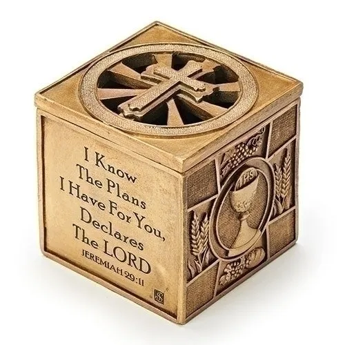 The Sacraments Square Keepsake Box  3 1/2"