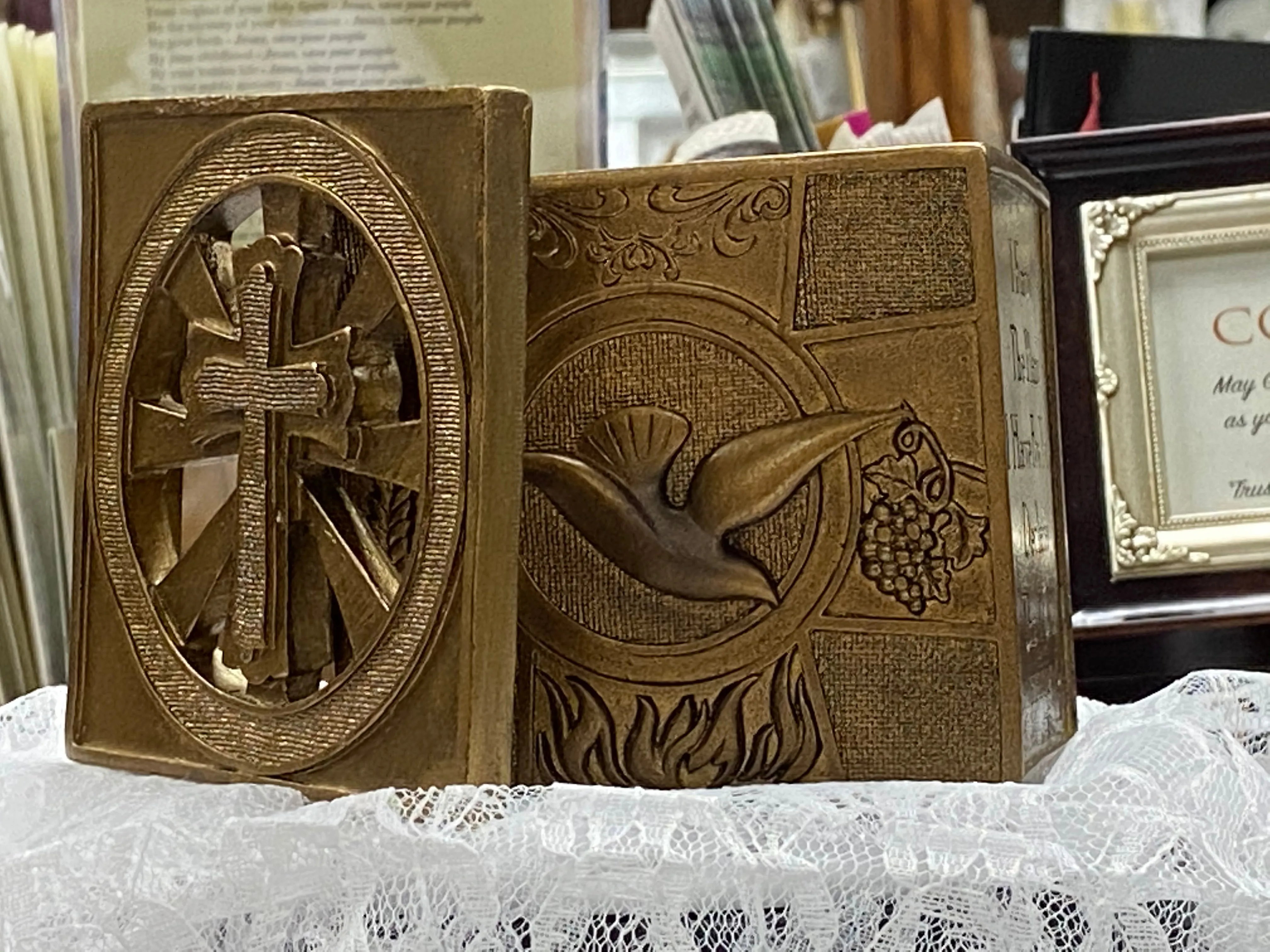 The Sacraments Square Keepsake Box  3 1/2"