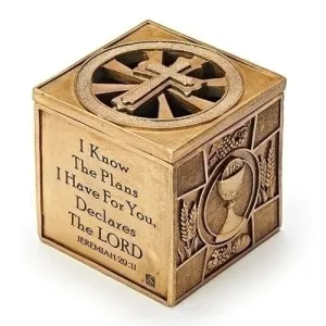 The Sacraments Square Keepsake Box  3 1/2"