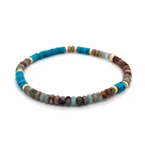 The Skyline Bracelet • Turquoise Howlite and Opal