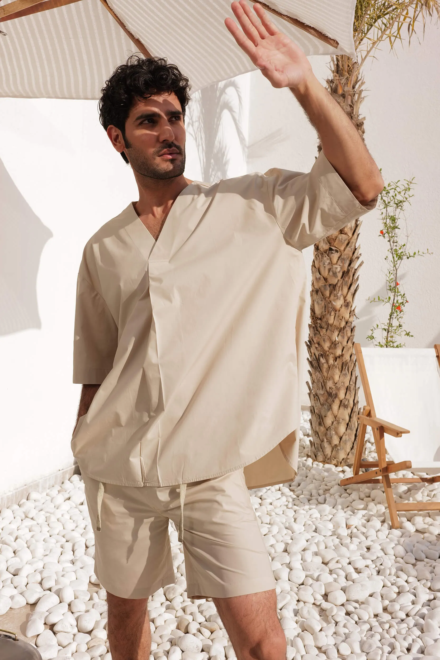 Tokyo Shirt - Man & Lyon Shorts - Man (Natural)