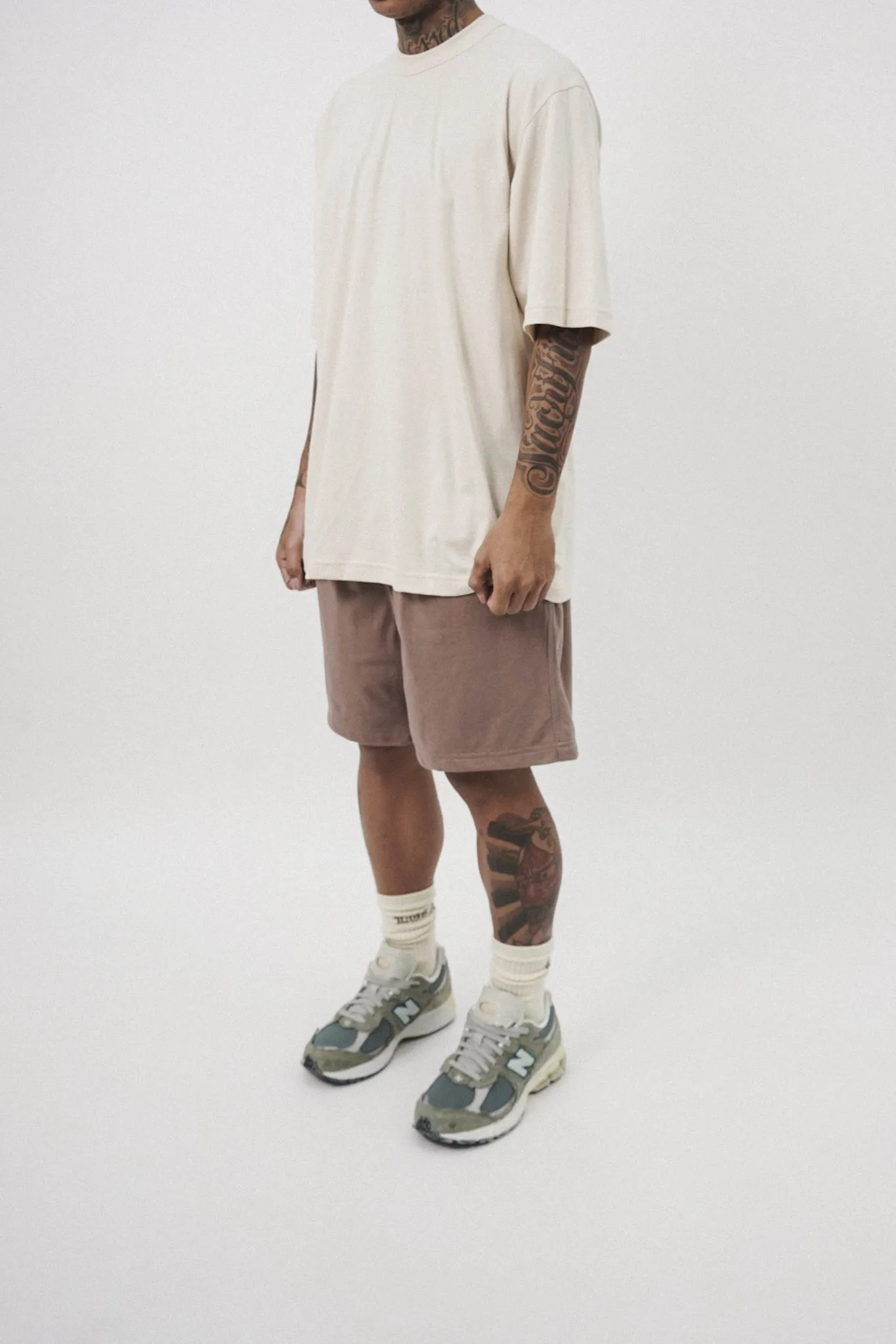 TRAINING SHORTS IN MAUVE