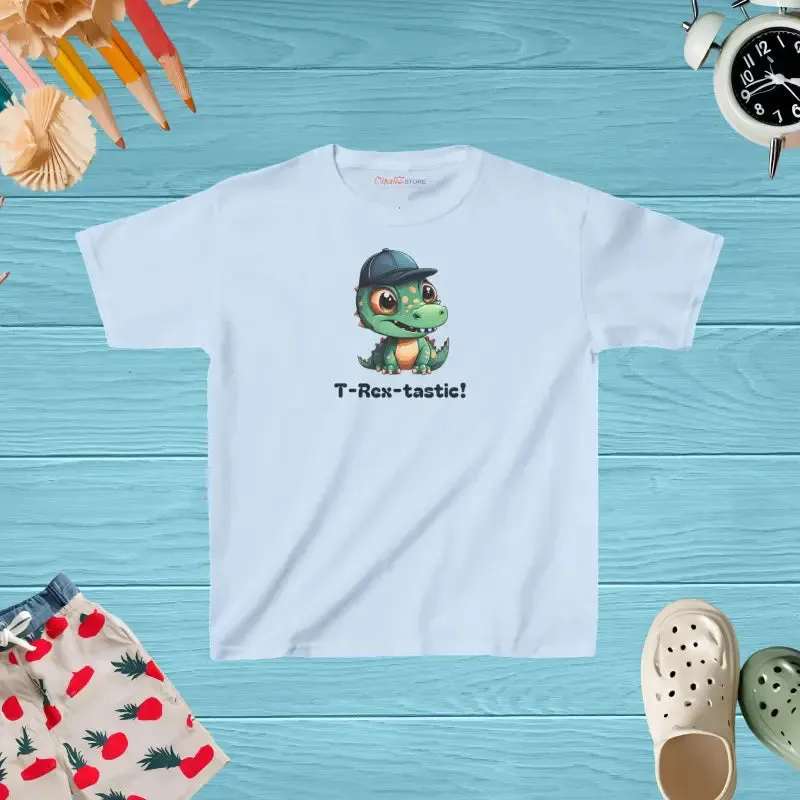 Trendy Dinosaur Kids Cotton Tee that Rocks