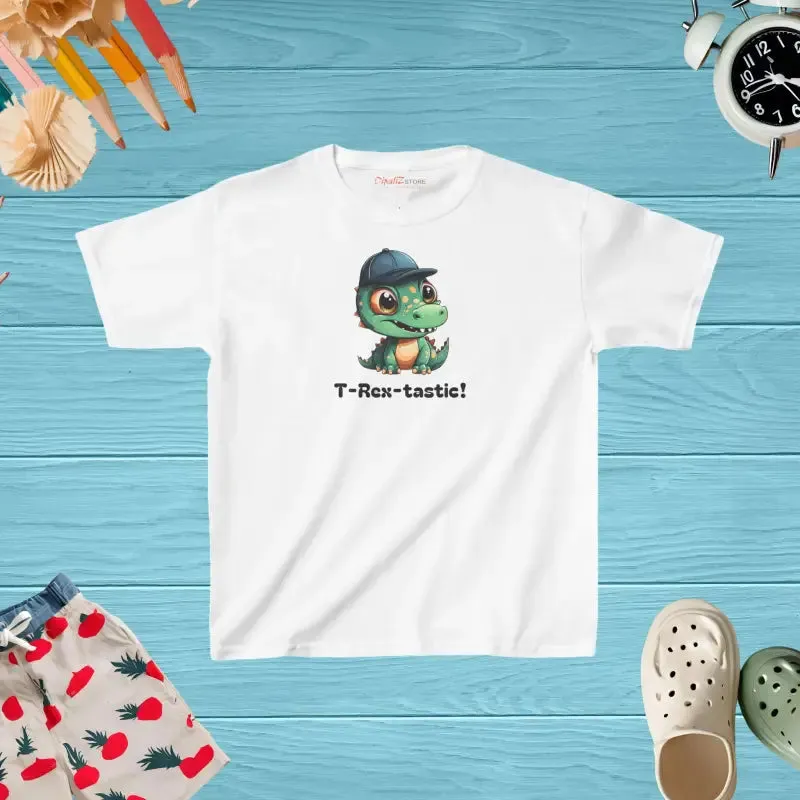 Trendy Dinosaur Kids Cotton Tee that Rocks