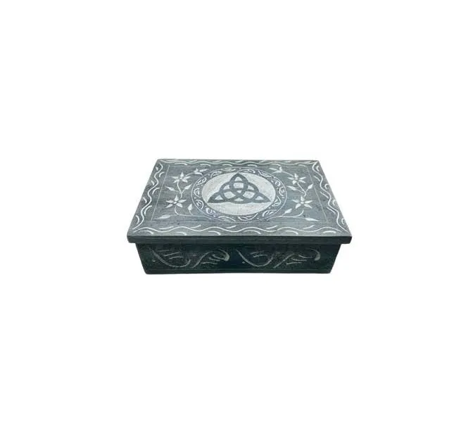 Triquetra Soapstone Box 4x6