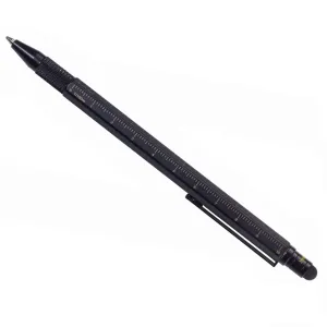 TROIKA Ballpoint Stylus Pen & Integrated Ruler CONSTRUCTION SLIM Black/Gold