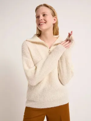 Troyer pullover in off white
