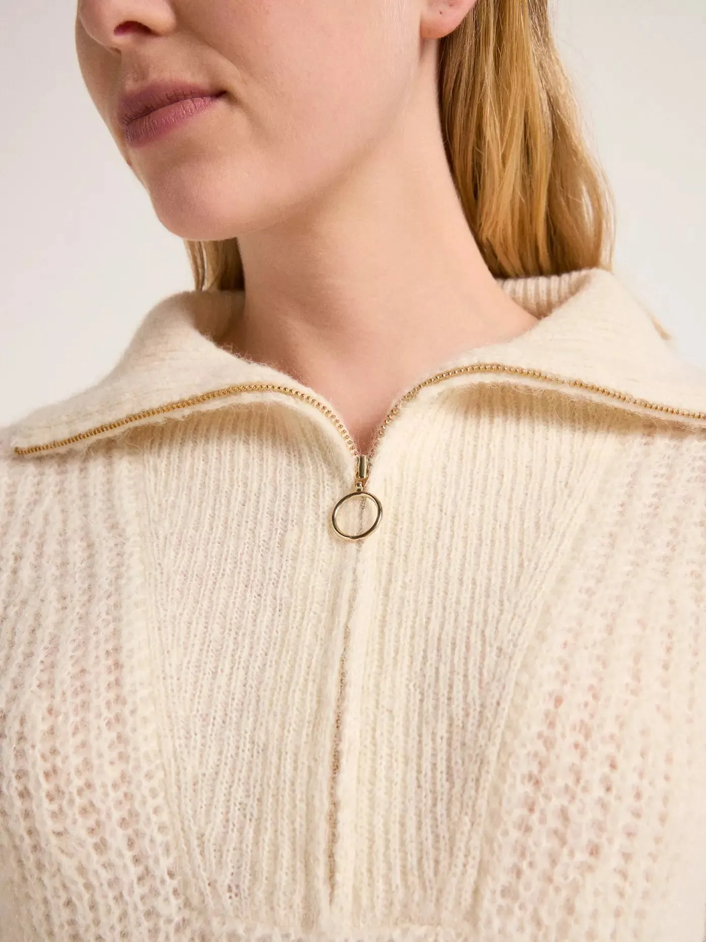 Troyer pullover in off white