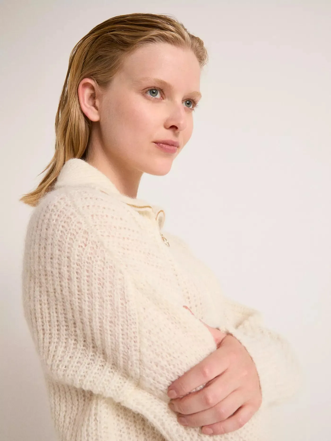 Troyer pullover in off white