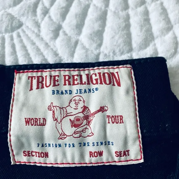 True Religion Rocco Flap Rinse Black Relaxed Skinny Size 34